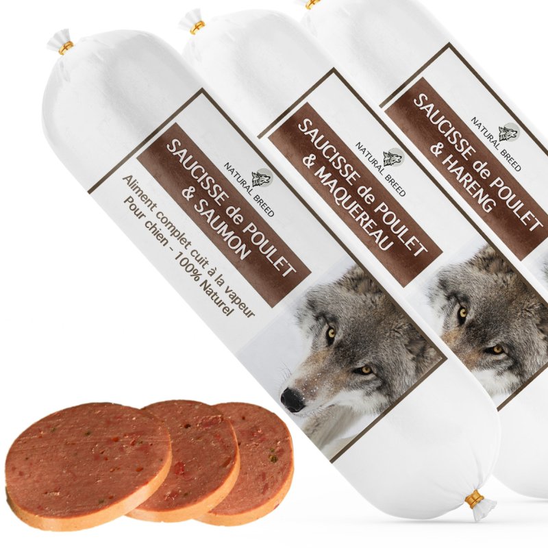 PACK Fish sausages - Complete dog food