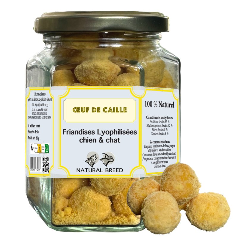 Freeze-dried treats - Quail egg - Dog&Cat