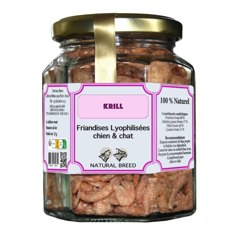 Friandise naturelle lyophilisée pour Chien et Chat - 100% Crevettes