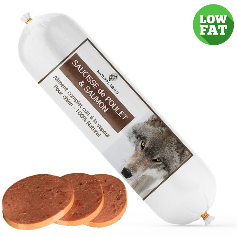 Saucisse fraîche longue conservation - Aliment complet chien