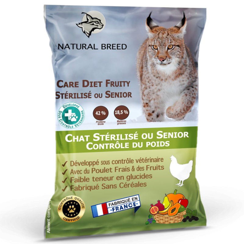 Care Diet Fruity - Stérilisé ou Senior. Chat stérilisé ou senior. Contrôle du poids